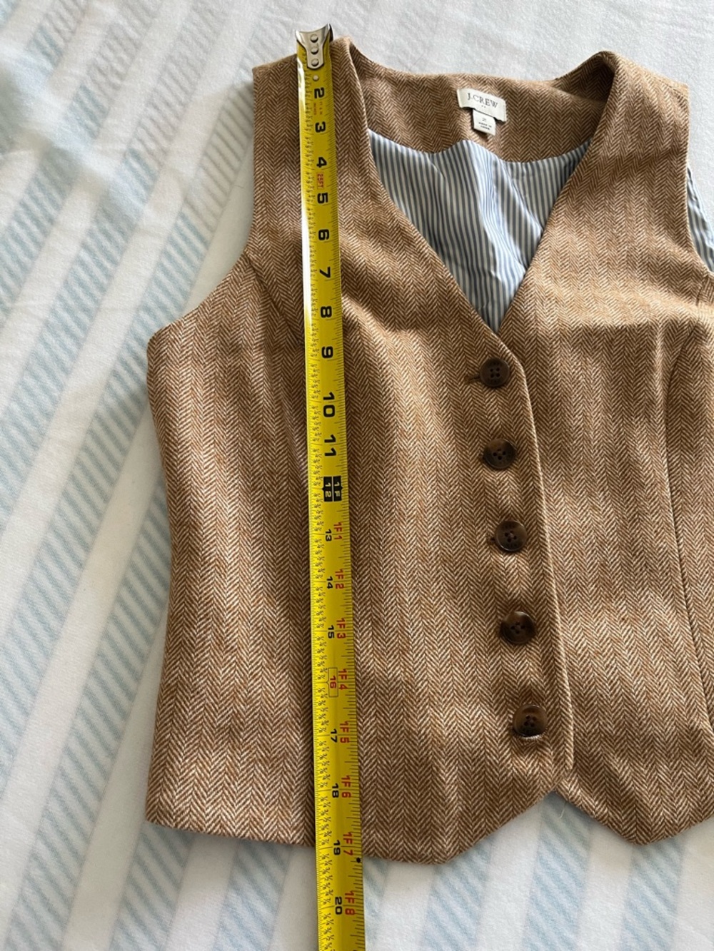 J Crew Two-Piece Brown Tweed Vest & Skirt Set - Picture 10 of 12